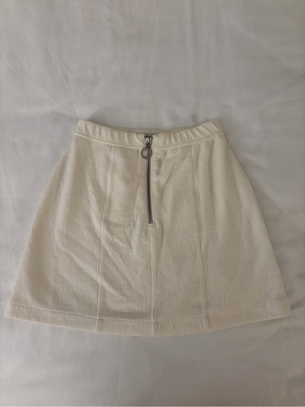 Abercrombie Cream A-Line Skirt with Front Zip